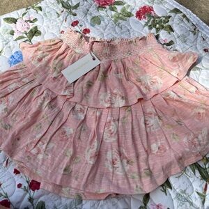 LoveShackFancy🌸🌼 ruffle ballet pink floral pink flowy mini skirt | Size: XS